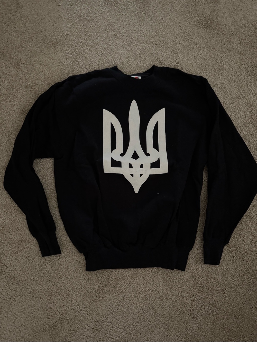 Tryzub Black Crewneck Sweater